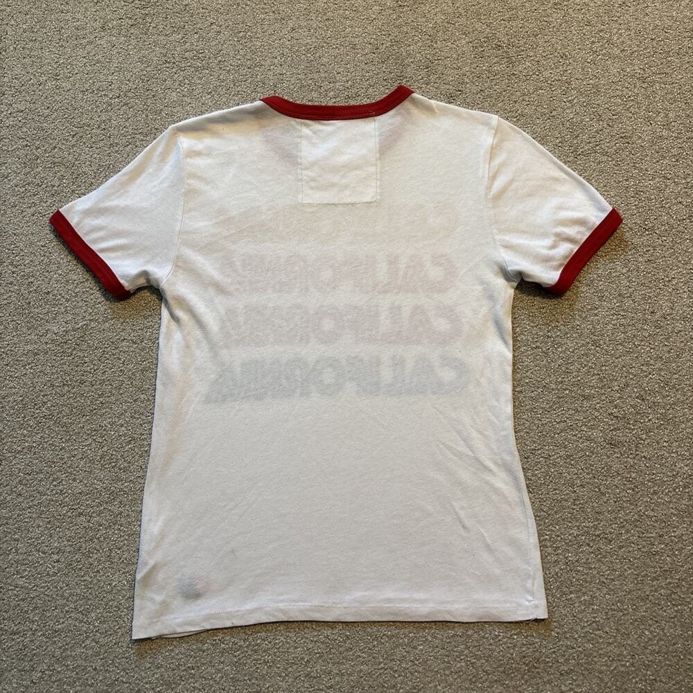 Aviator Nation Shirt Short Sleeve White Ringer California Repeat Pullover Sz XS - Picture 11 of 11